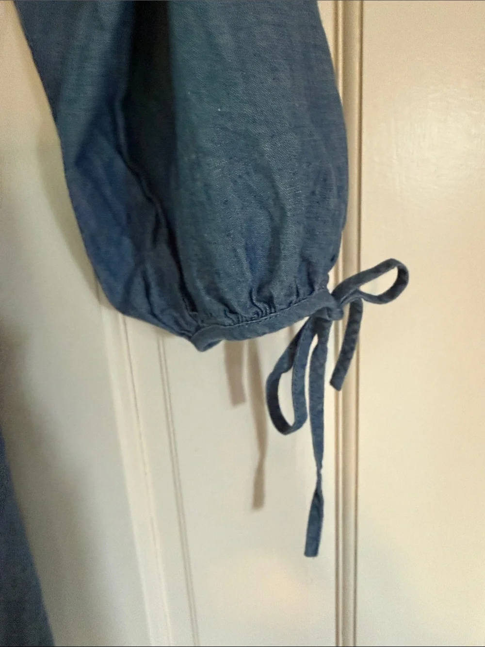 J. Crew Chambray Tie Sleeve Button Front Shirt dress